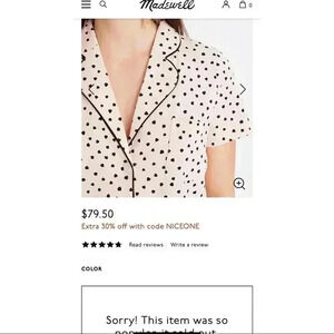 Madewell Pajama Top (Painted Hearts)
